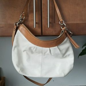 Off white and tan trim Coach bag!